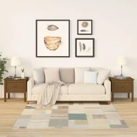 vidaXL Βοηθητικά Τραπέζια 2 τεμ. Καφέ Μελί50x50x49εκ.Μασίφ Ξύλο Πεύκου 50 x 50 x 49 cm Καφέ