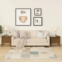 vidaXL Βοηθητικά Τραπέζια 2 τεμ. Καφέ Μελί40x40x39εκ.Μασίφ Ξύλο Πεύκου 40 x 40 x 39 cm Καφέ