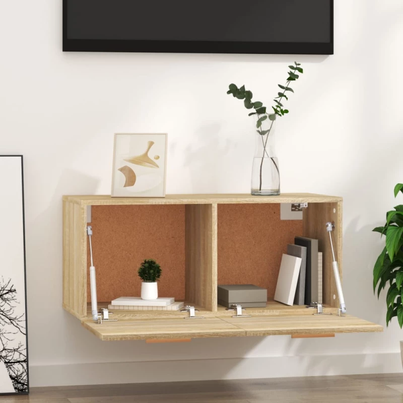 vidaXL Ντουλάπι Τοίχου Sonoma Δρυς 80x35x36,5 εκ. Επεξεργασμένο Ξύλο N/A Καφέ