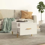 vidaXL Τραπεζάκια Σαλονιού 2 τεμ. Λευκά 50x50x40 εκ Επεξεργασμένο Ξύλο N/A Λευκό