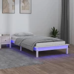 vidaXL Πλαίσιο Κρεβατιού LED Λευκό 75x190 εκ. Ξύλο 2FT6 Small Single 75 x 190 cm Λευκό