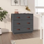 vidaXL Ντουλάπι Γκρι 80x40x75 εκ. από Μασίφ Ξύλο Πεύκου N/A Γκρι