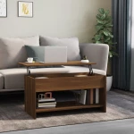 vidaXL Τραπεζάκι Σαλονιού Καφέ Δρυς102x50x52,5 εκ. Επεξεργασμένο Ξύλο N/A Καφέ