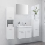 vidaXL Σετ Επίπλων Μπάνιου Λευκό από Μοριοσανίδα 60 x 38.5 x 46 cm Λευκό