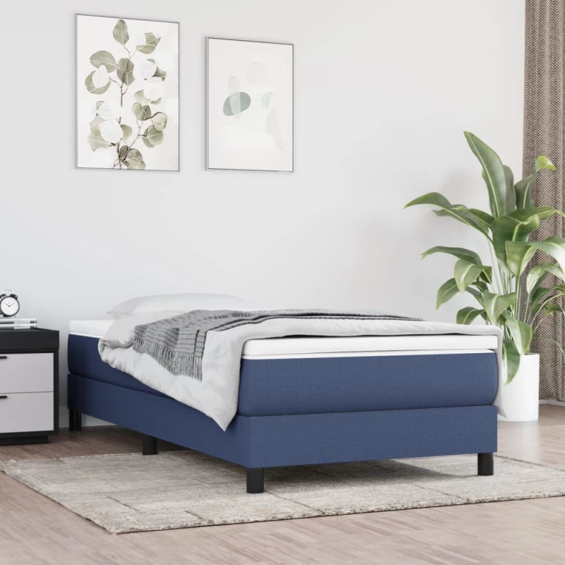 vidaXL Πλαίσιο Κρεβατιού Boxspring Μπλε 100x200 εκ. Υφασμάτινο 100 x 200 cm Μπλε