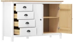 vidaXL Μπουφές Hill Range Λευκός 130x40x80 εκ. από Μασίφ Ξύλο Πεύκου N/A Λευκό