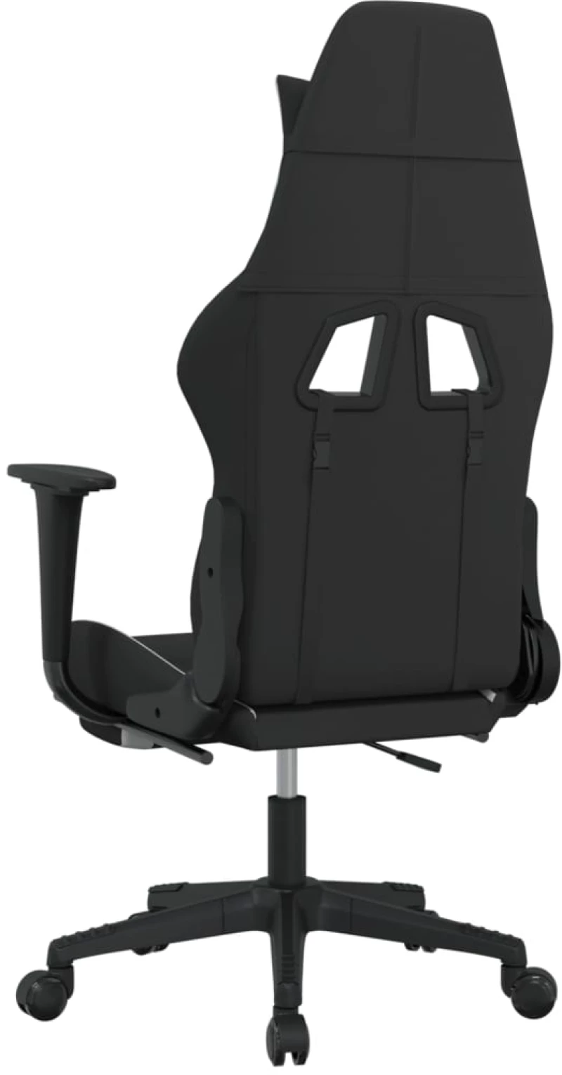 vidaXL Καρέκλα Gaming Μαύρο/Λευκό Ύφασμα με Υποπόδιο  Μαύρο