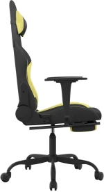 vidaXL Καρέκλα Gaming Μαύρη/Αν. Πράσινο Ύφασμα με Υποπόδιο  Μαύρο