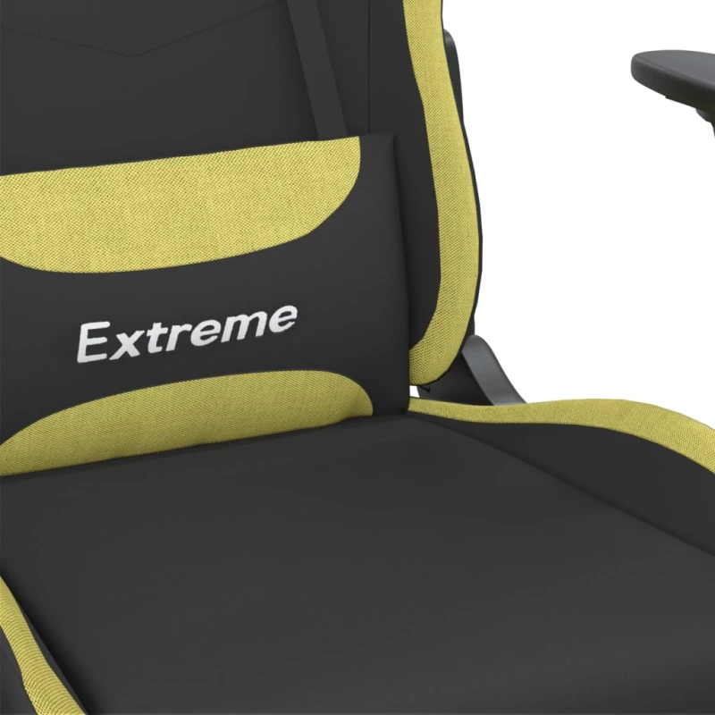 vidaXL Καρέκλα Gaming Μαύρο και Αν. Πράσινο Υφασμάτινη  Μαύρο