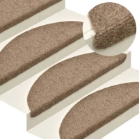 vidaXL Πατάκια Σκάλας Αυτοκόλλητα 5 τεμ. Κρεμ 56x17x3 εκ. Βελονιασμένο 56 x 17 x 3 cm Κρεμ