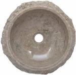 vidaXL Νιπτήρας Γκρι Ø40x12 εκ. Μαρμάρινος N/A Γκρι