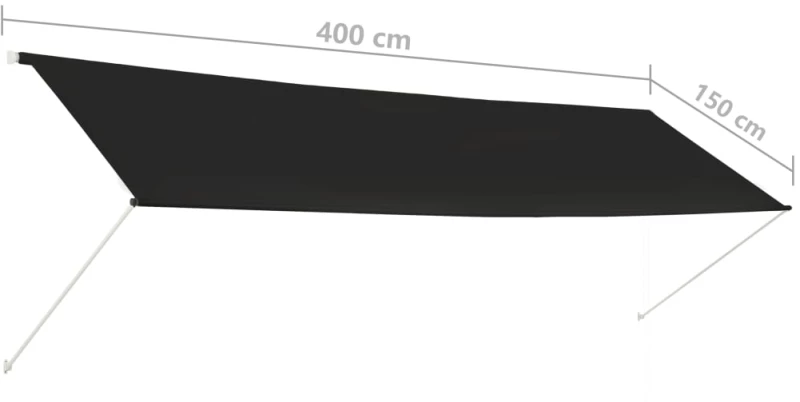 vidaXL Τέντα Συρόμενη Ανθρακί 400 x 150 εκ. 400 x 150 cm Ανθρακί