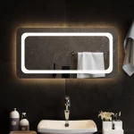 vidaXL Καθρέφτης Μπάνιου με LED 80x40 εκ. 80 x 40 cm Διαφανές