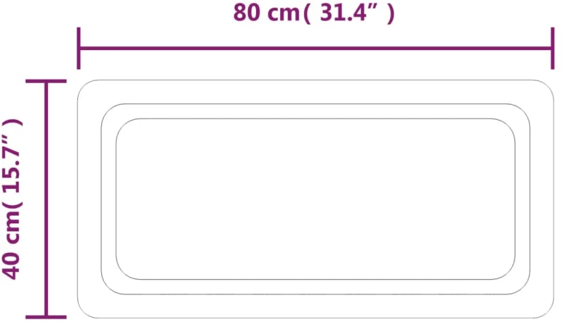 vidaXL Καθρέφτης Μπάνιου με LED 80x40 εκ. 80 x 40 cm Διαφανές