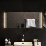vidaXL Καθρέφτης Μπάνιου με LED 90x40 εκ. 90 x 40 cm Διαφανές
