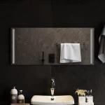 vidaXL Καθρέφτης Μπάνιου με LED 90x40 εκ. 90 x 40 cm Διαφανές