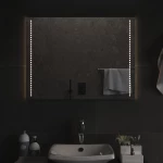 vidaXL Καθρέφτης Μπάνιου με LED 80x60 εκ. 80 x 60 cm Διαφανές