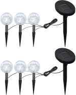 vidaXL Φωτιστικά Κήπου LED 6 τεμ. με Στηρίγματα & Ηλιακά Πάνελ N/A Λευκό
