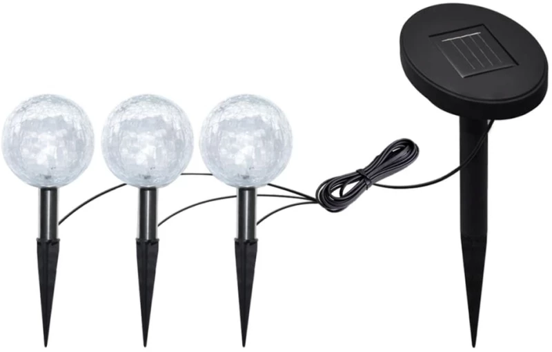 vidaXL Φωτιστικά Κήπου LED 6 τεμ. με Στηρίγματα & Ηλιακά Πάνελ N/A Λευκό