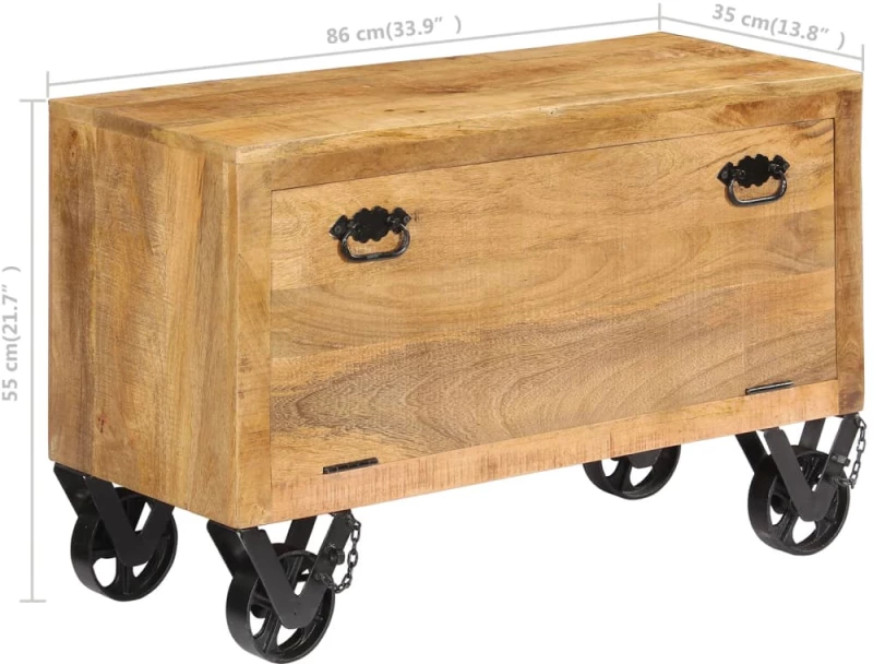 vidaXL Παπουτσοθήκη 86 x 35 x 55 εκ. από Μασίφ Ξύλο Μάνγκο  Καφέ