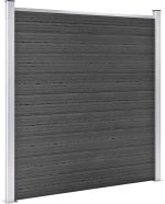 vidaXL Σετ Πάνελ Περίφραξης Μαύρο 1657 x (105-186) εκ. από WPC N/A Μαύρο