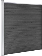 vidaXL Σετ Πάνελ Περίφραξης Μαύρο 1657 x (105-186) εκ. από WPC N/A Μαύρο