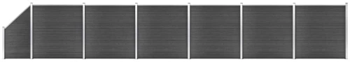 vidaXL Σετ Πάνελ Περίφραξης Μαύρο 1138 x (105-186) εκ. από WPC N/A Μαύρο