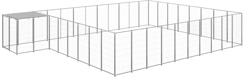 vidaXL Σπιτάκι Σκύλου Ασημί 25,41 μ² Ατσάλινο 25.41 m² Ασήμι