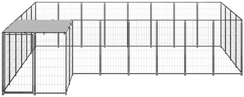 vidaXL Σπιτάκι Σκύλου Μαύρο 10,89 μ² Ατσάλινο 10.89 m² Μαύρο