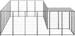 vidaXL Σπιτάκι Σκύλου Μαύρο 10,89 μ² Ατσάλινο 10.89 m² Μαύρο