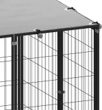 vidaXL Σπιτάκι Σκύλου Μαύρο 10,89 μ² Ατσάλινο 10.89 m² Μαύρο