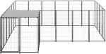 vidaXL Σπιτάκι Σκύλου Μαύρο 8,47 μ² Ατσάλινο 8.47 m² Μαύρο