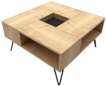 Τραπεζάκι Σαλονιού LAYLA Δρυς/Μαύρο 80x80x38.6cm