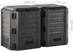 vidaXL Κάδος Κομποστοποίησης Μαύρος 800 Λίτρων 800 l Μαύρο