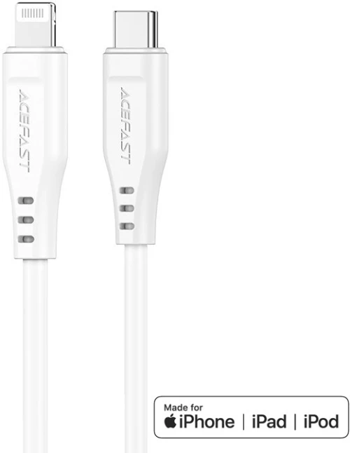 Καλώδιο σύνδεσης Acefast C3-01 USB-C σε Lightning TPE Braided 3A Apple Certified MFI 1.2m Λευκό