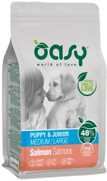 Oasy Dry Dog One Animal Protein Puppy & Junior Medium-Large Salmon 2,5kg