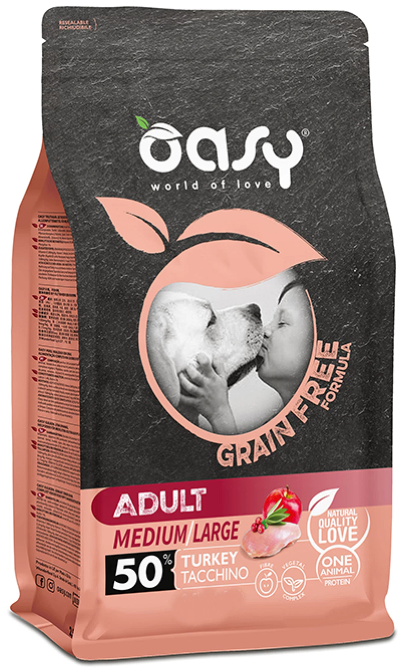 Oasy Dry Dog Grain Free Adult Medium - Large Turkey 12kg