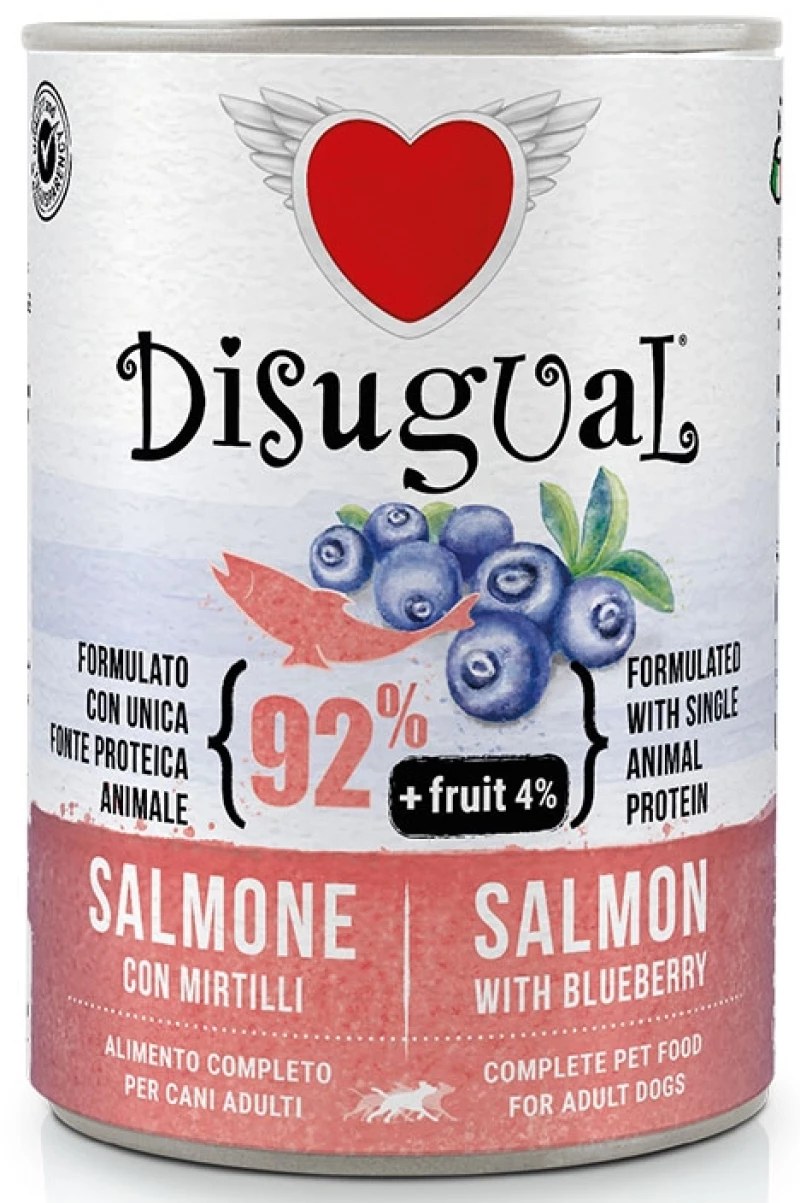 Υγρή τροφή Σκύλου Disugual Fruit Σολομός με Μύρτιλλα 6x400gr