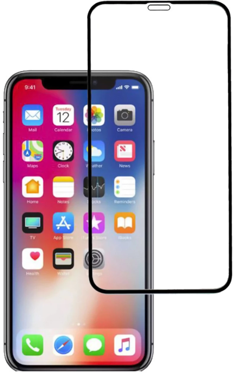 POWERTECH Tempered Glass 5D, Full Glue, για iPhone XR, μαύρο