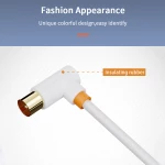 CABLETIME καλώδιο TV M σε TV F 90 Degree AV101  75OHM  3m  λευκό