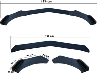 Simoni Racing ΔΙΑΚΟΣΜΗΤΙΚΟ SPOILER ΠΡΟΦΥΛΑΚΤΗΡΑ LIP SPLITTER ΜΑΥΡΟ LOOK 3ΤΕΜ. SRUB