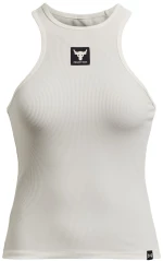 Under Armour Project Rock Rib Tank Αμάνικη Γυναικεία Αθλητική Μπλούζα Λευκή