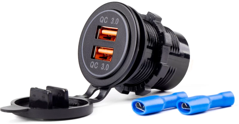 AMIO ΠΡΙΖΑ ΜΕ 2 ΘΥΡΕΣ USB 12/24V 3.0A Φ37mmX51mm QUICK CHARGE MOD-05 02855/AM