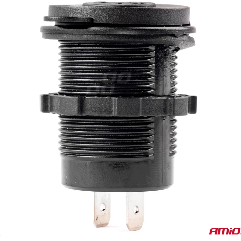 AMIO ΠΡΙΖΑ ΜΕ 2 ΘΥΡΕΣ USB 12/24V 3.0A Φ37mmX51mm QUICK CHARGE MOD-05 02855/AM