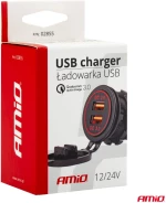 AMIO ΠΡΙΖΑ ΜΕ 2 ΘΥΡΕΣ USB 12/24V 3.0A Φ37mmX51mm QUICK CHARGE MOD-05 02855/AM