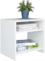 vidaXL Κομοδίνο Λευκό 40 x 30 x 40 εκ. από Μοριοσανίδα N/A Λευκό