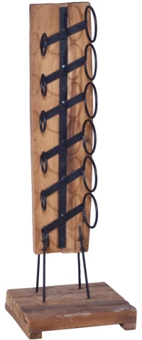 vidaXL Κάβα Κρασιών για 6 Φιάλες 35x35x100 εκ. από Μασίφ Ξύλο Teak  Καφέ