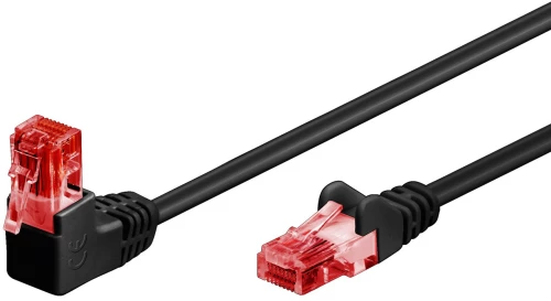 GOOBAY καλώδιο U/UTP CAT6 51514, γωνιακό, CCA AWG 25/7, 0.5m, μαύρο