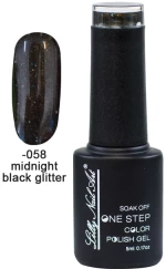 Ημιμόνιμο μανό one step 5ml - Midnight black glitter [40504002-058]