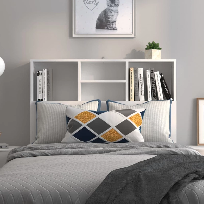 vidaXL Κεφαλάρι Με Αποθηκευτικό Χώρο Λευκό 100x19x103,5 εκ. N/A Λευκό